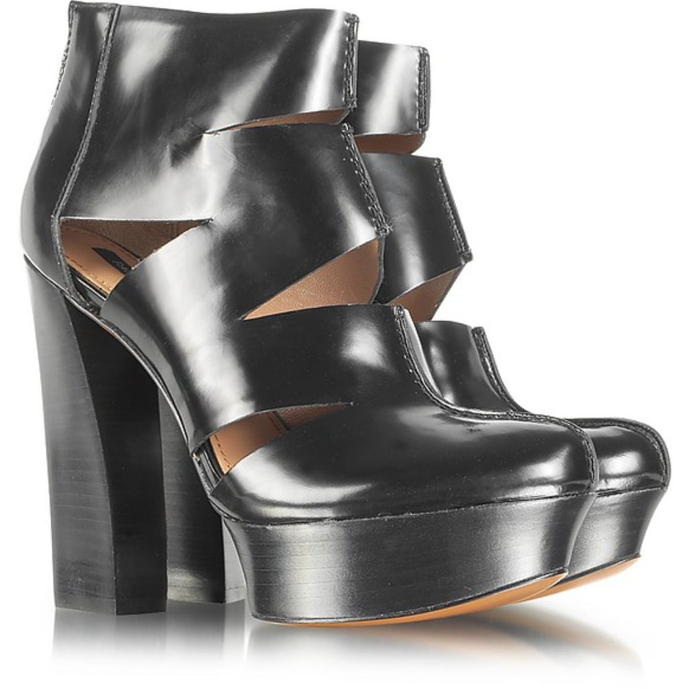Rachel Zoe Black Leather Platform Bootie *